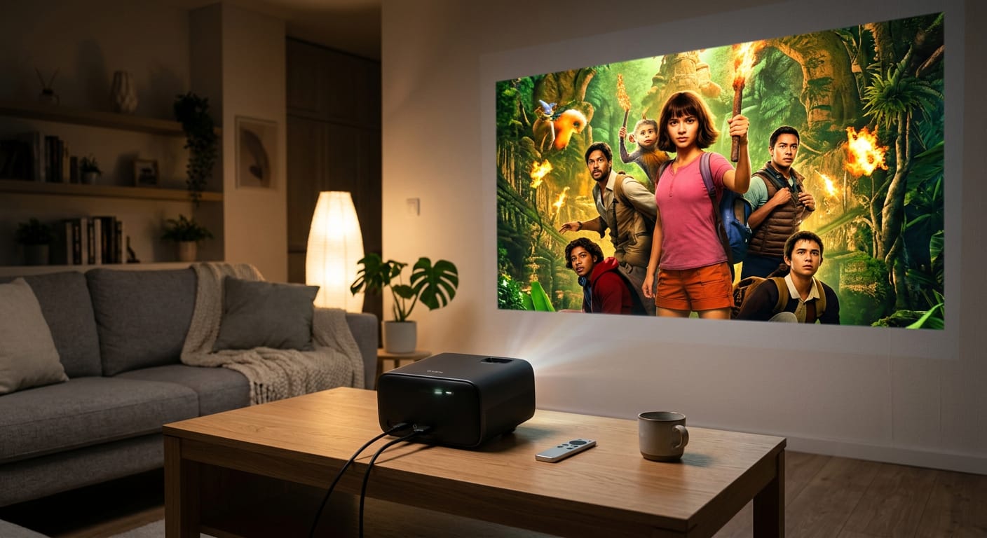 Escena de cine en casa